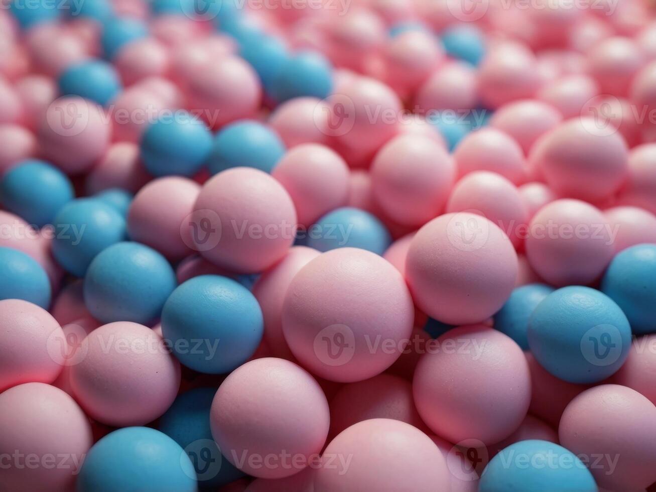 A blue and pink background with a bunch of round objects. photo