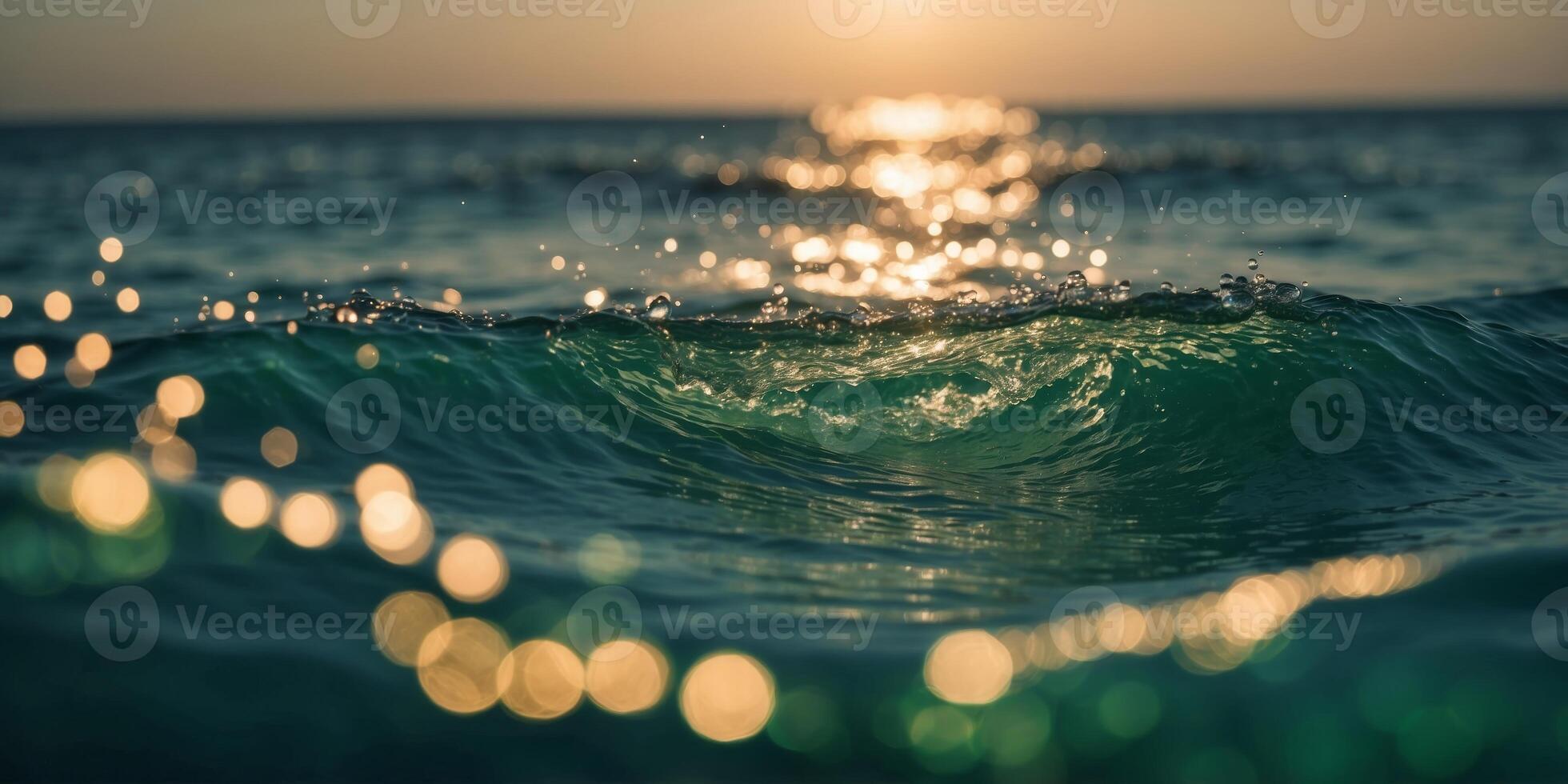 an aerial view of green sea in the style of sparkling. photo