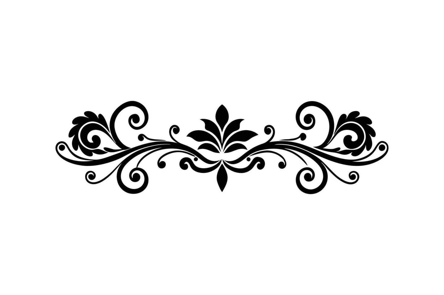 A black and white design with a scroll vector