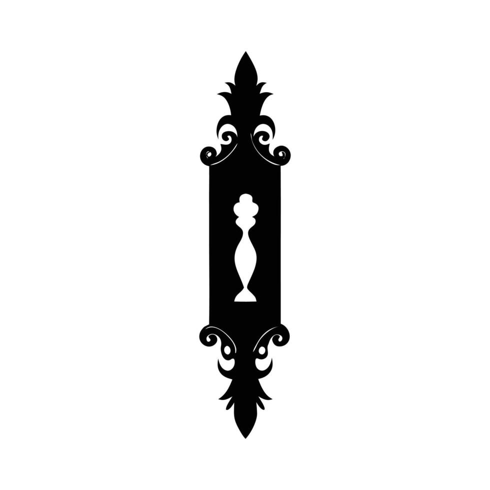 A black and white illustration of a vase on a wall vector