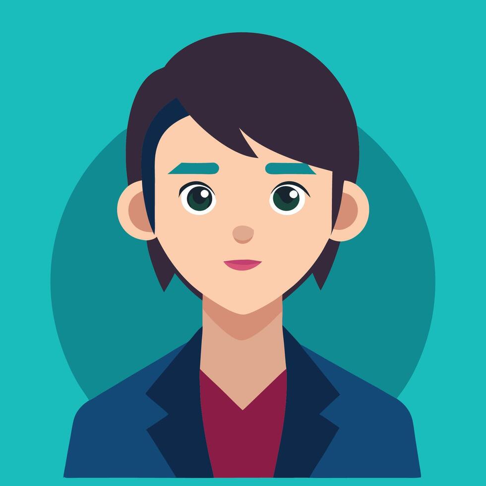 A man avatar with a blue shirt and tie vector