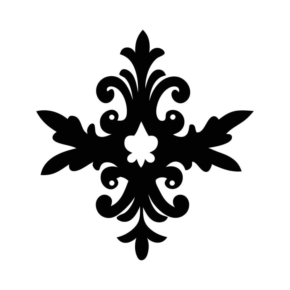 A black and white design of a flower vector