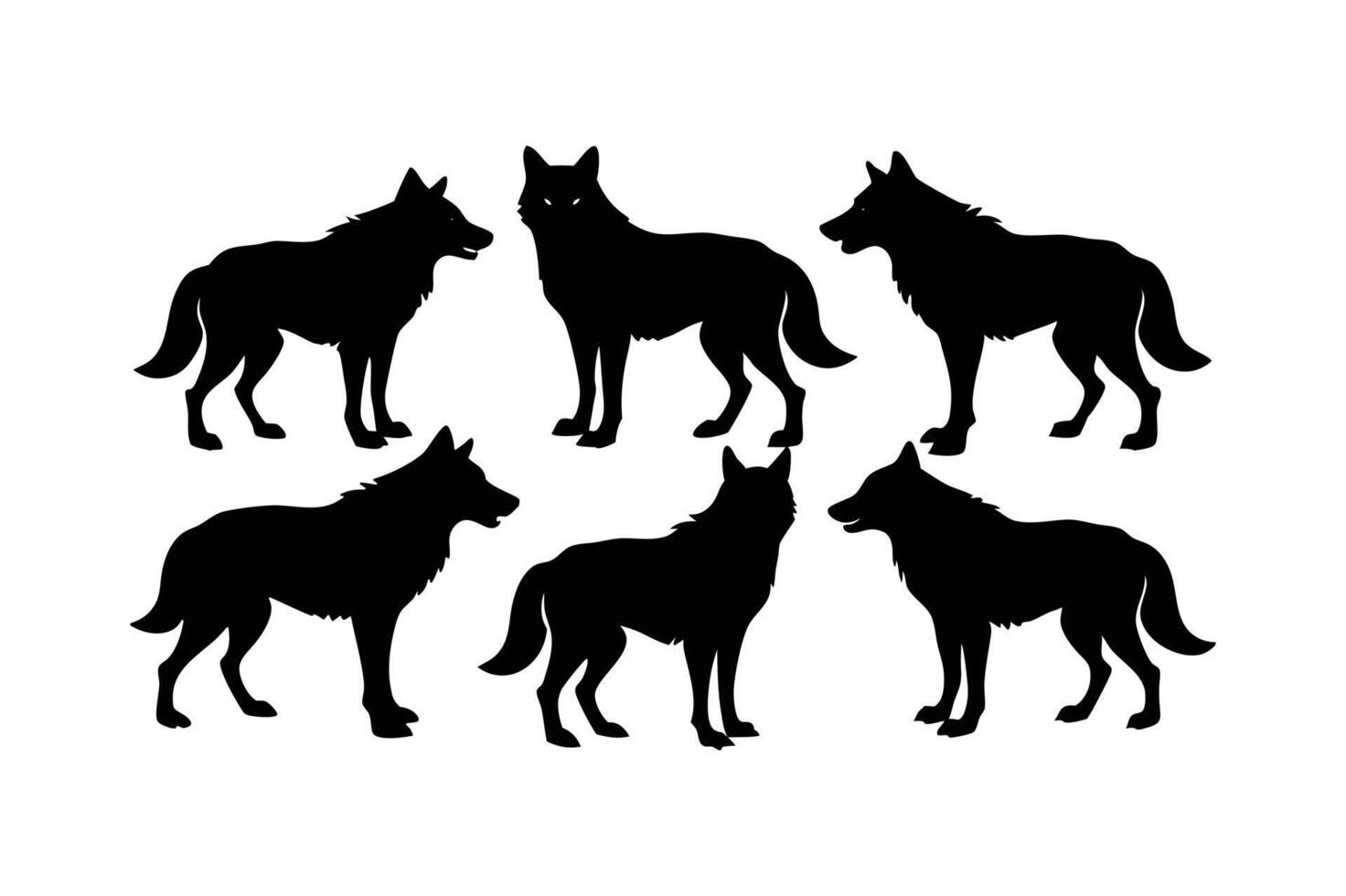 Wolf silhouette illustration vector