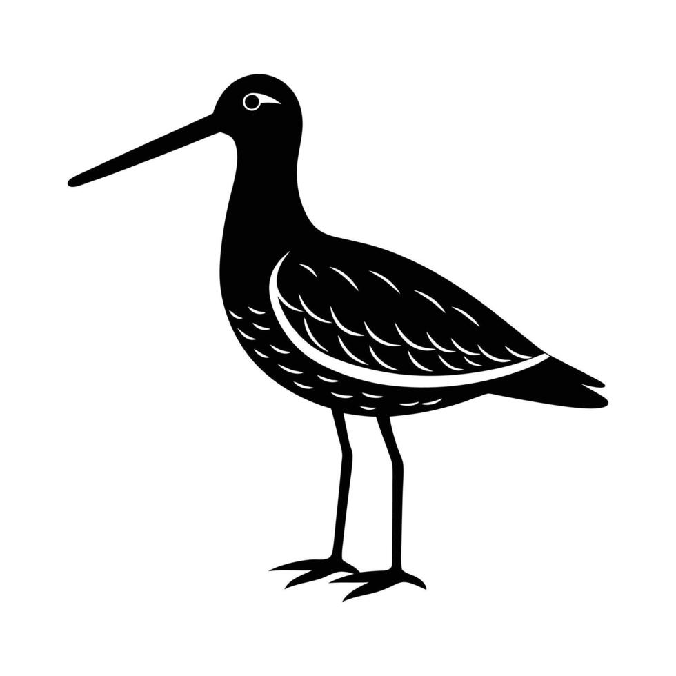 Black and white illustration of a bird vector