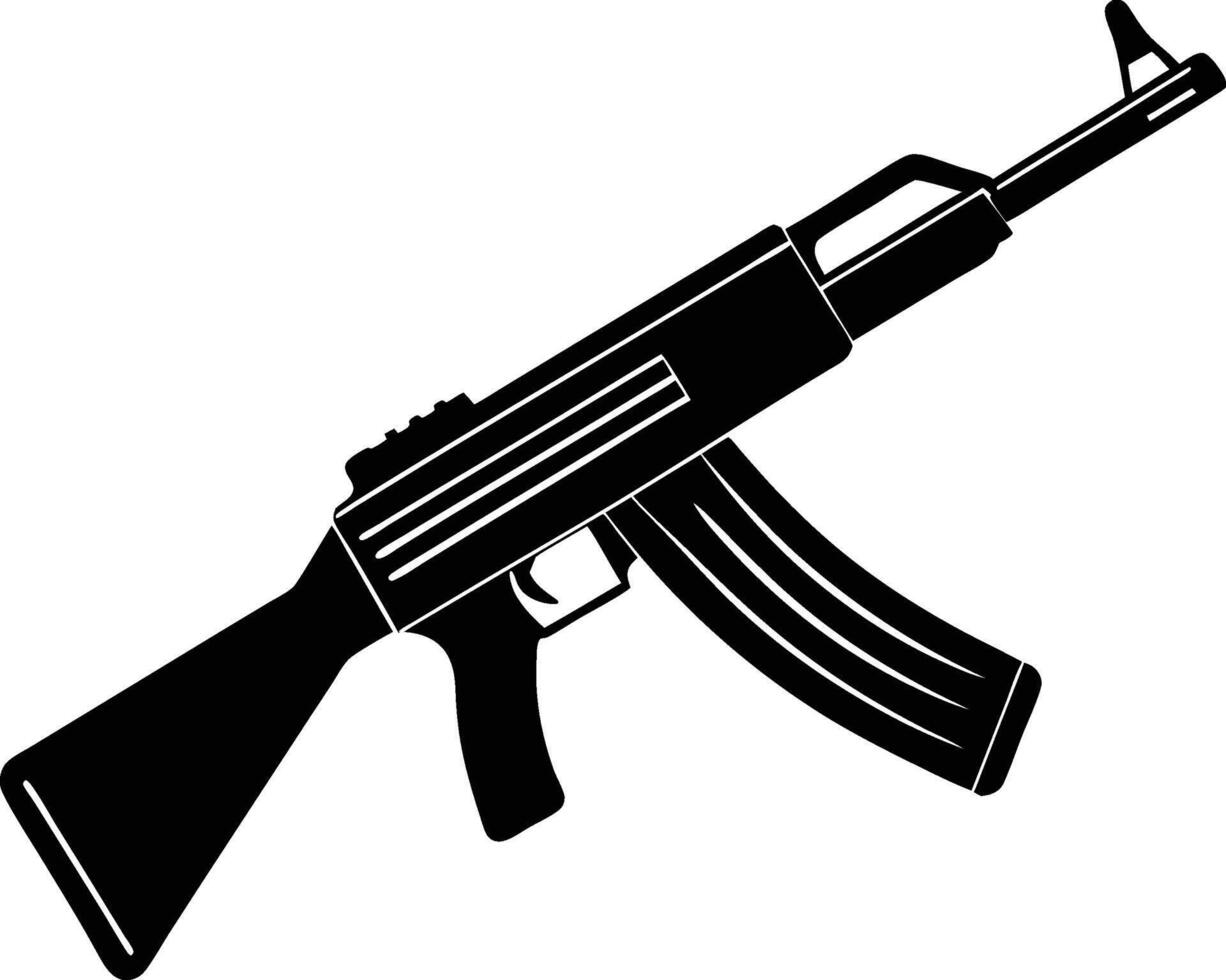 An ak47 gun on a white background vector
