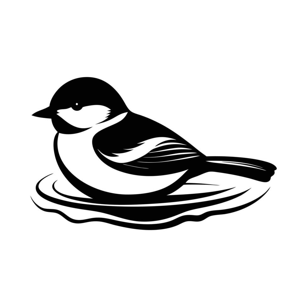 Black and white bird on a white background vector