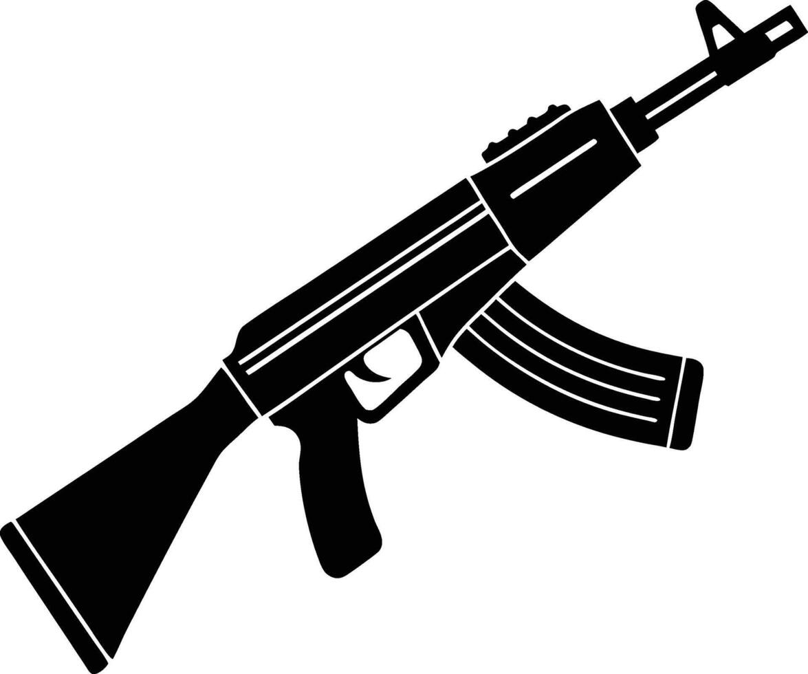 An ak47 gun on a white background vector