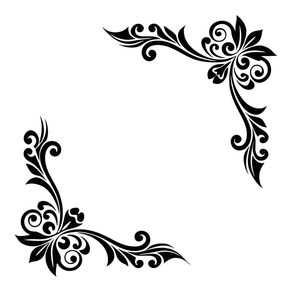 A black and white floral design vector