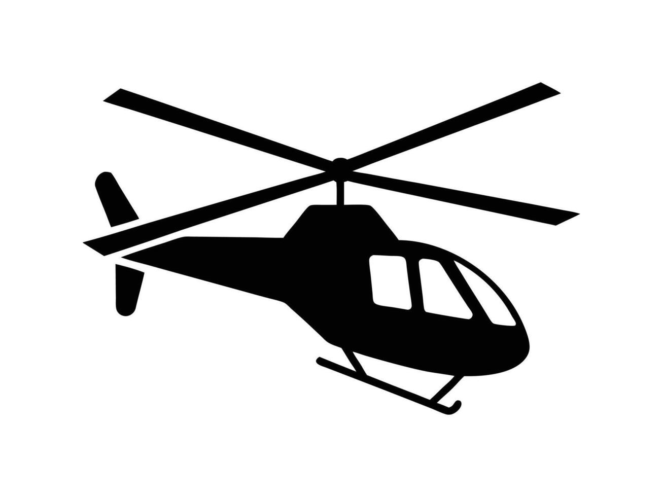 A silhouette of a helicopter icon vector