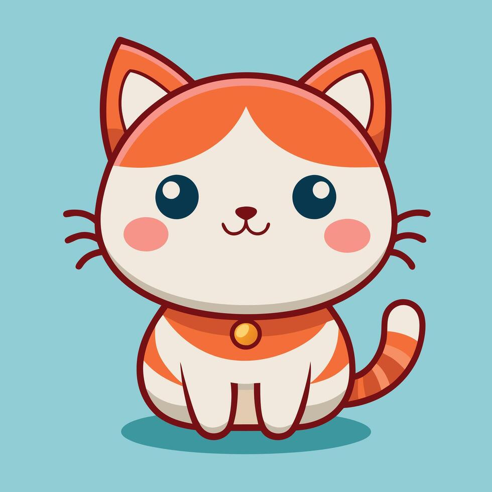 A cartoon cat with a big smile on its face vector