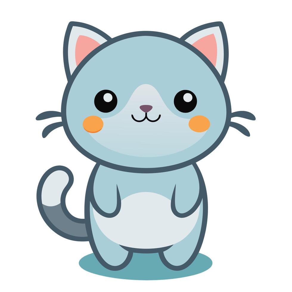 A cartoon cat with a big smile vector