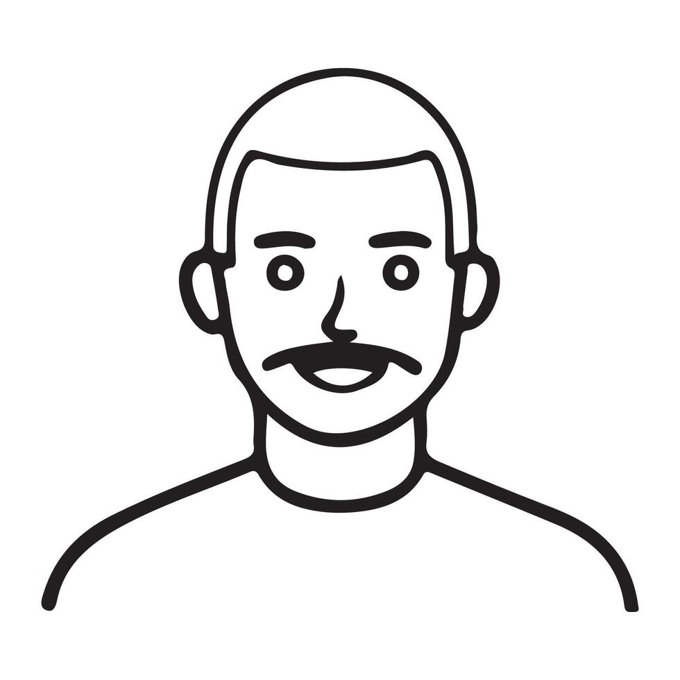 A man with a mustache and mustache on his face vector