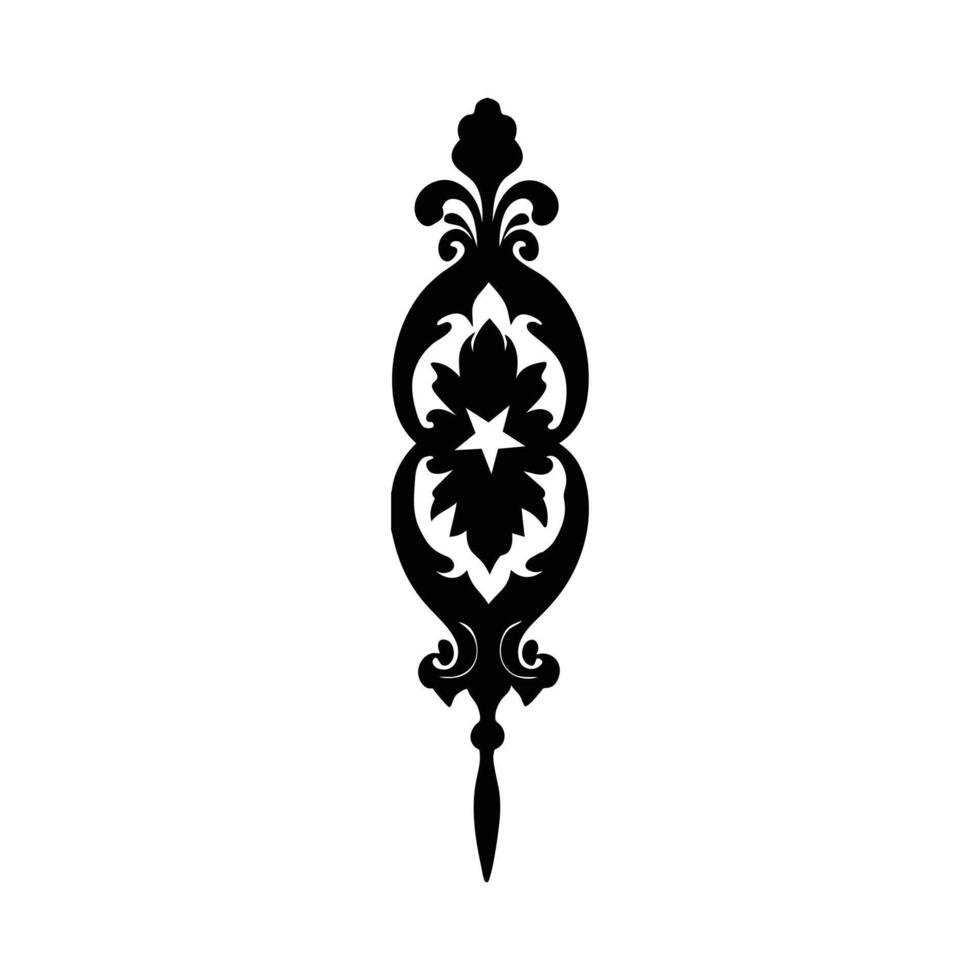 A black and white illustration of a decorative design vector