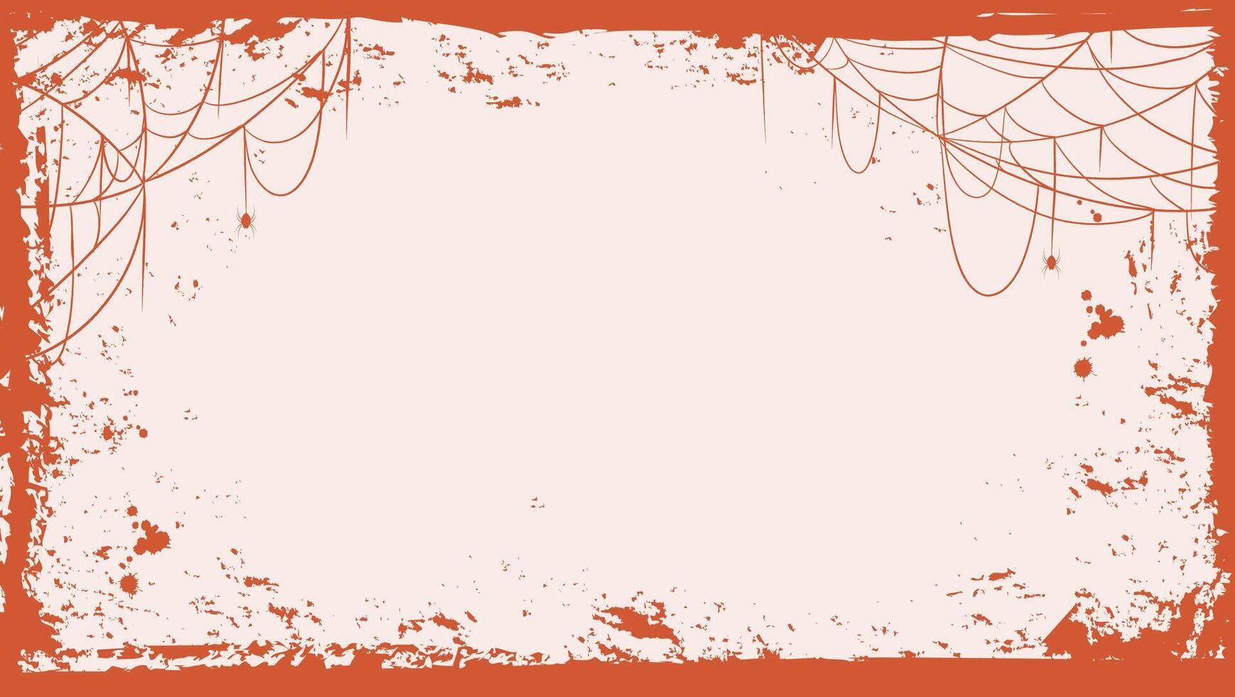 Halloween backdrop with a distressed border and faint spider webs. Ideal for incorporating personalized text or images. vector