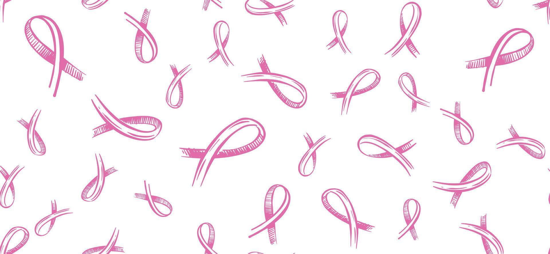 Breast cancer day, pattern. Illustration. vector