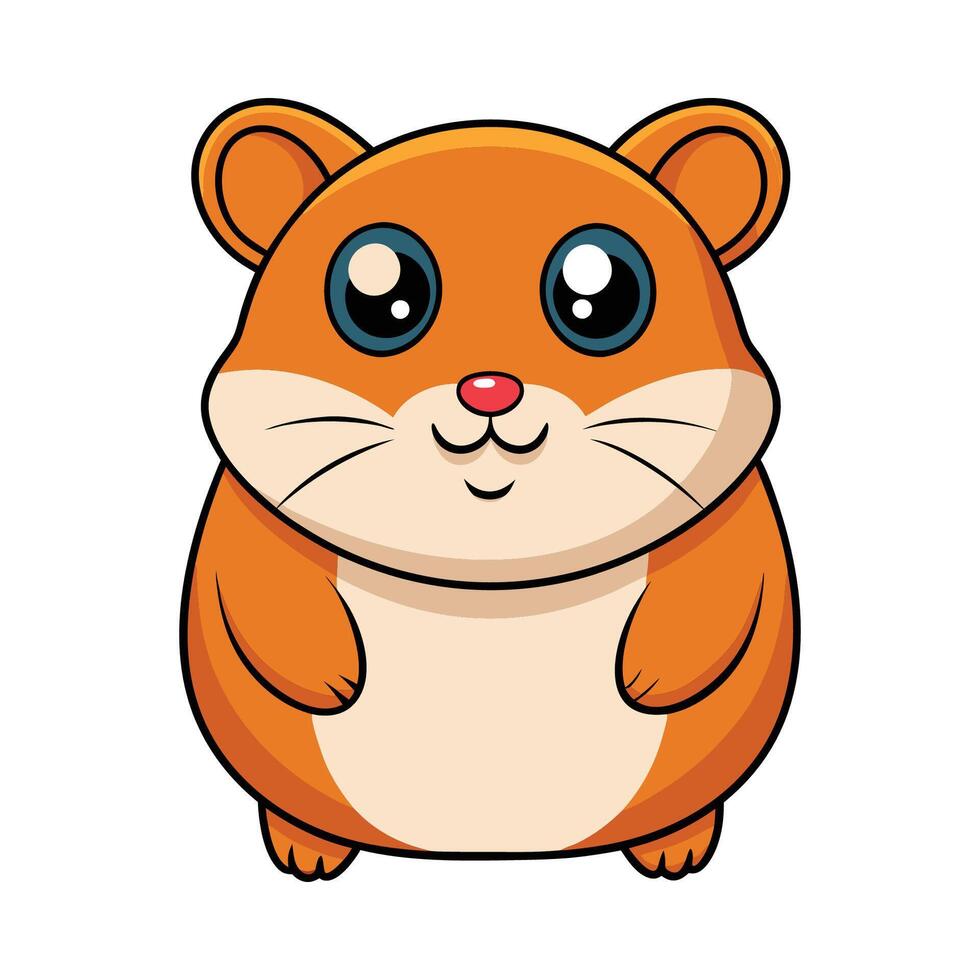 A cartoon hamster with big eyes and big ears vector