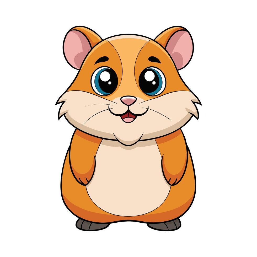A cartoon hamster standing on its hind legs vector