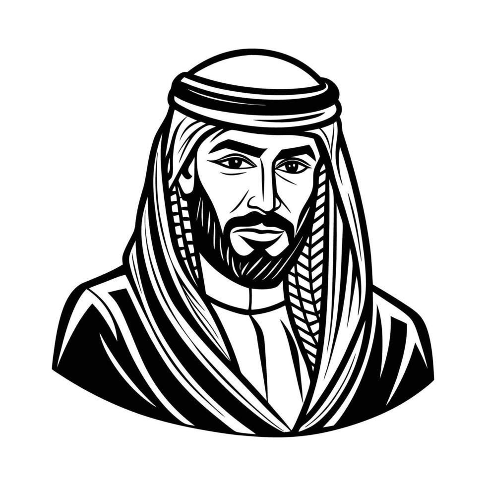 Arabic man in traditional dress vector