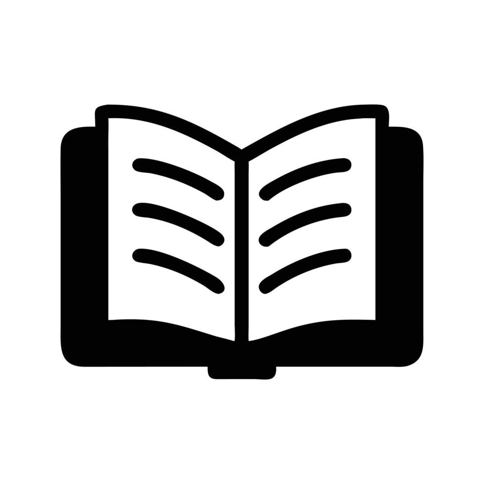 An open book icon on a white background vector