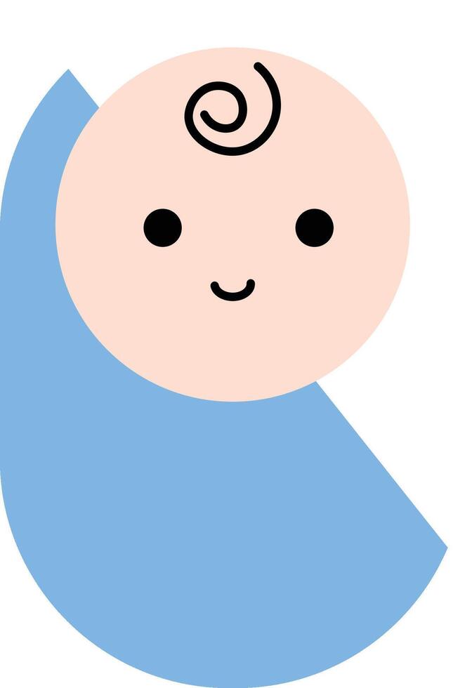 A baby with a blue blanket and a smile vector