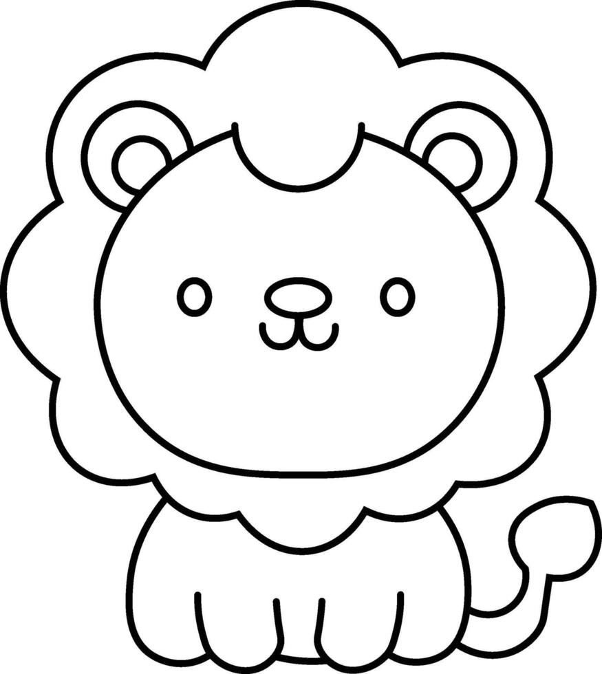 Lion Coloring Page vector