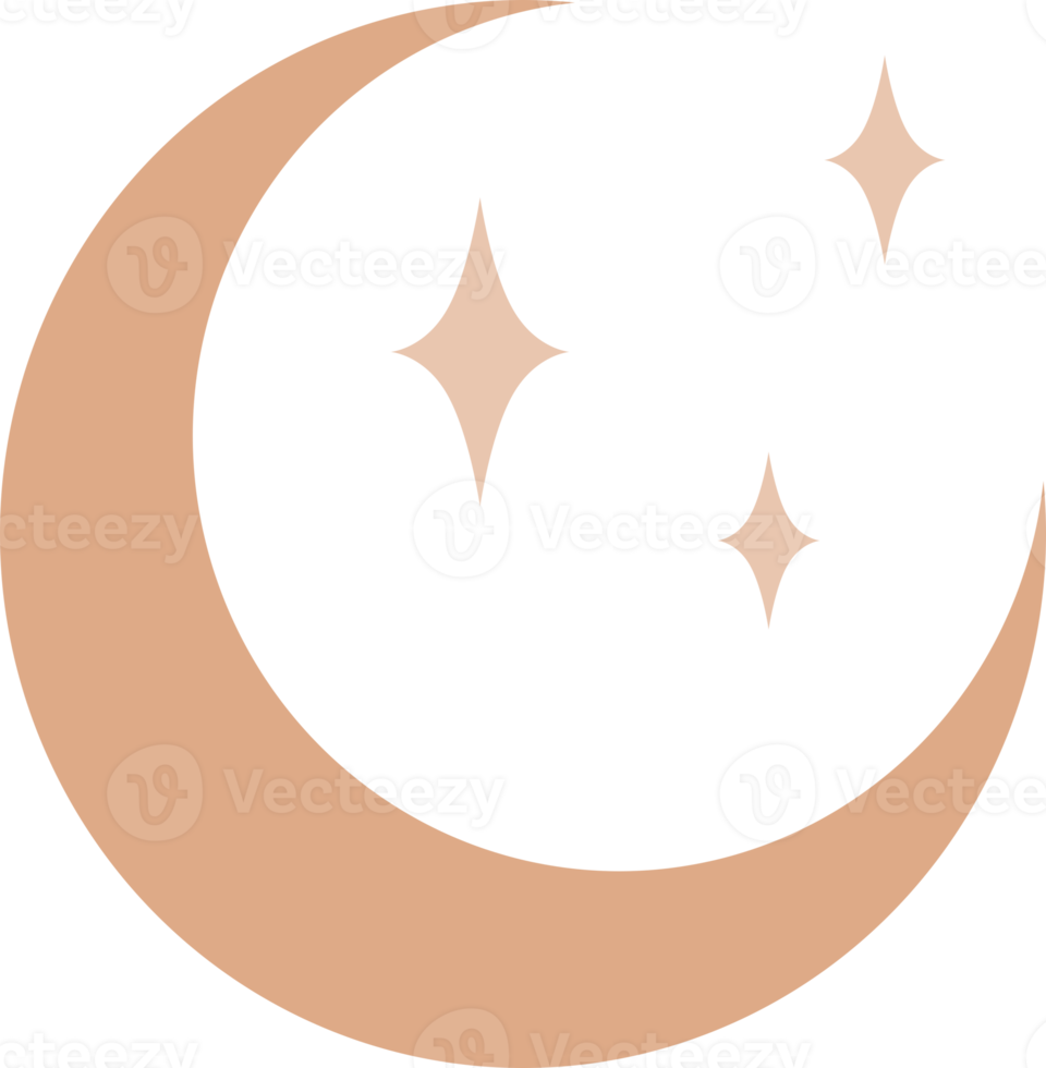 crescent moon with stars icon png
