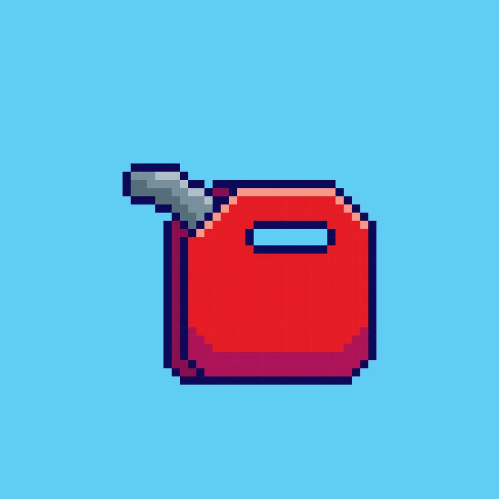 Pixel art Canister of gasoline game asset design vector