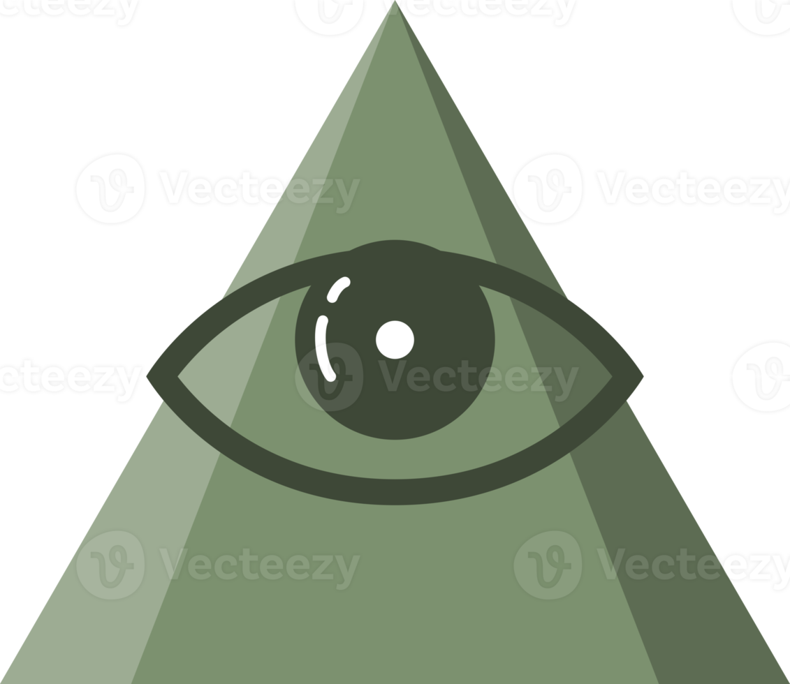 eye of Providence , All seeing eye of god in triangle mysterious magic icon png