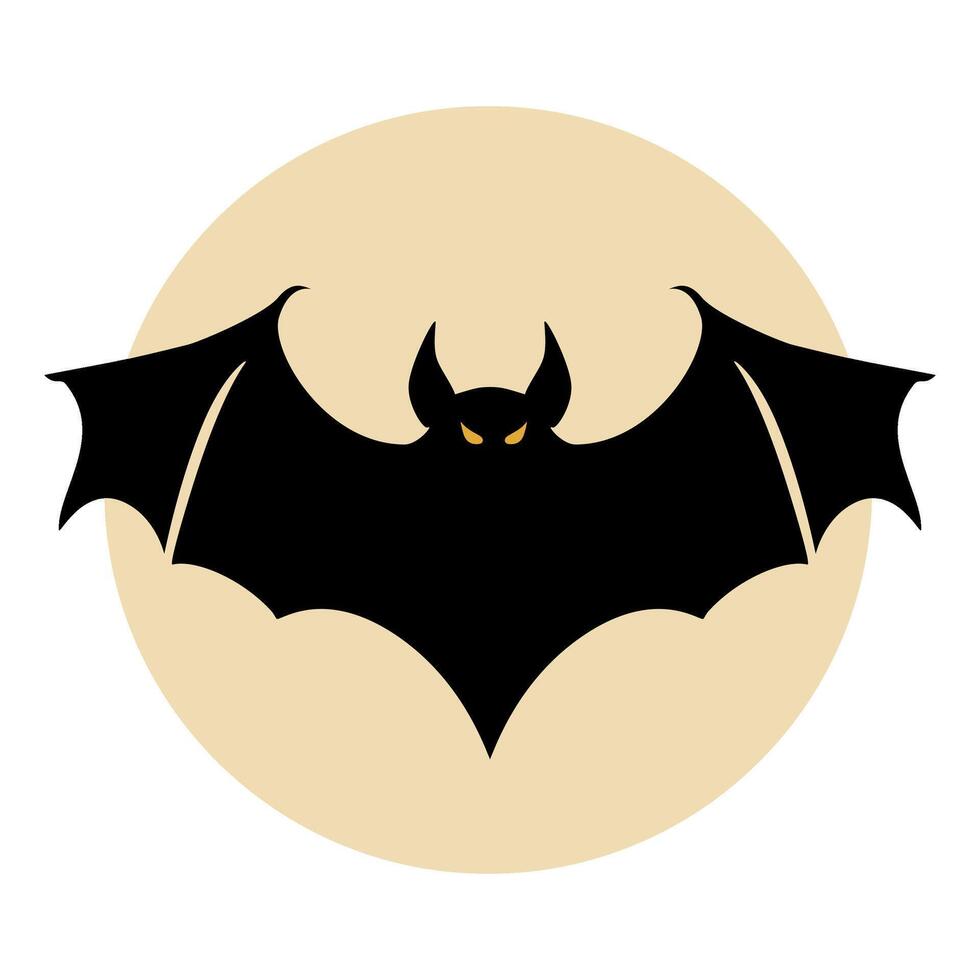 Bat, black and yellow, isolated logo or symbol. Can be used as emblem or mascot for sports or other products vector
