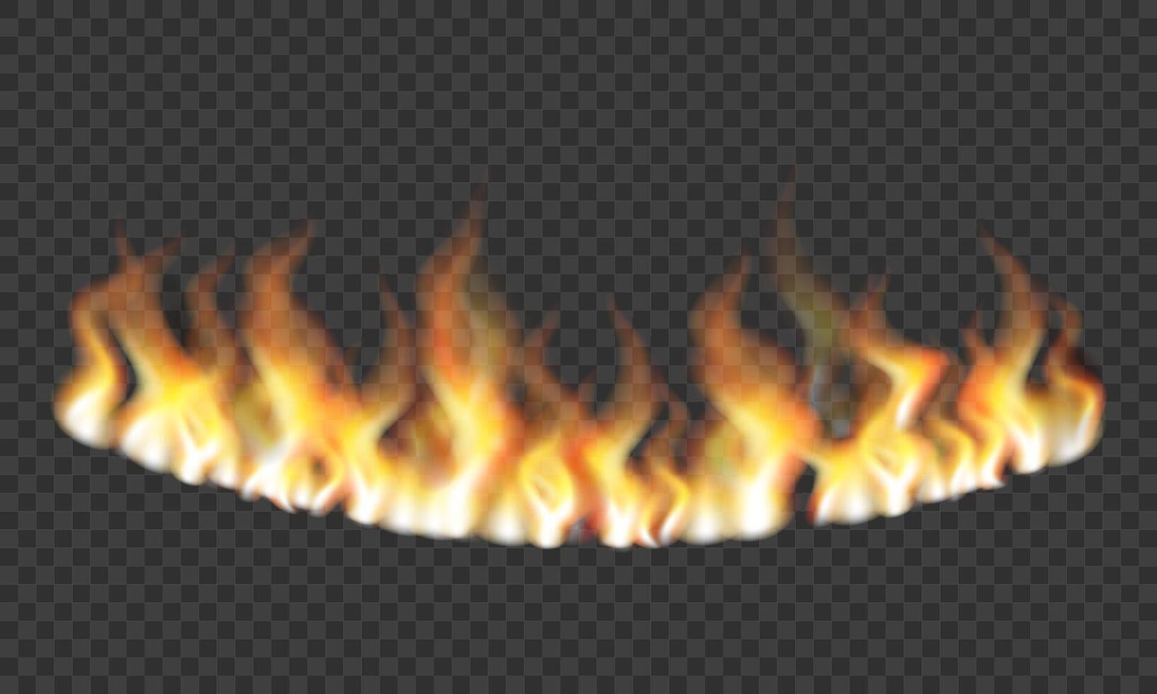Border arc made of fire. Flame fire illustration. vector