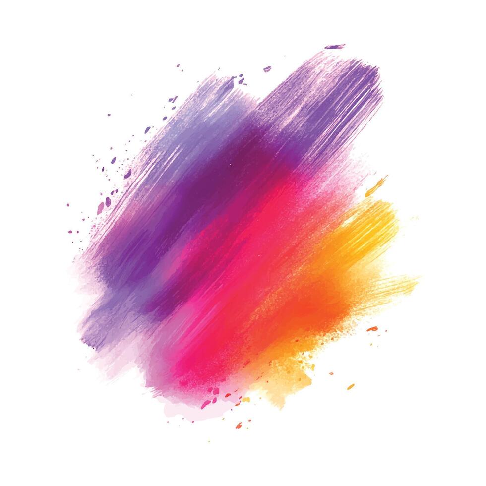 Abstract colorful watercolor brush stroke on white background vector