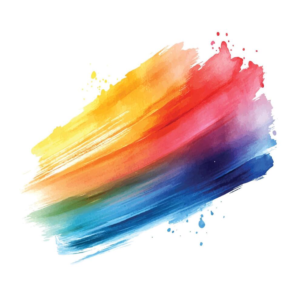 Abstract colorful watercolor brush stroke on white background vector