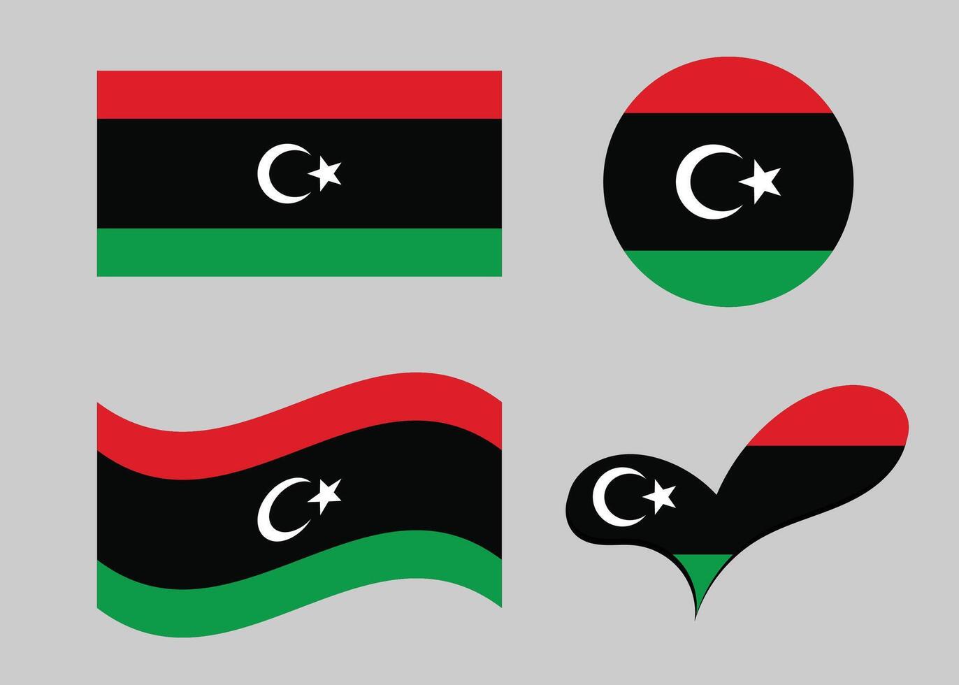 Libya flag. Flag of Libya in heart shape vector