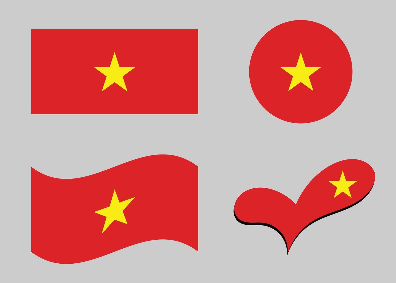 Vietnam flag. Flag of Vietnam in heart shape vector