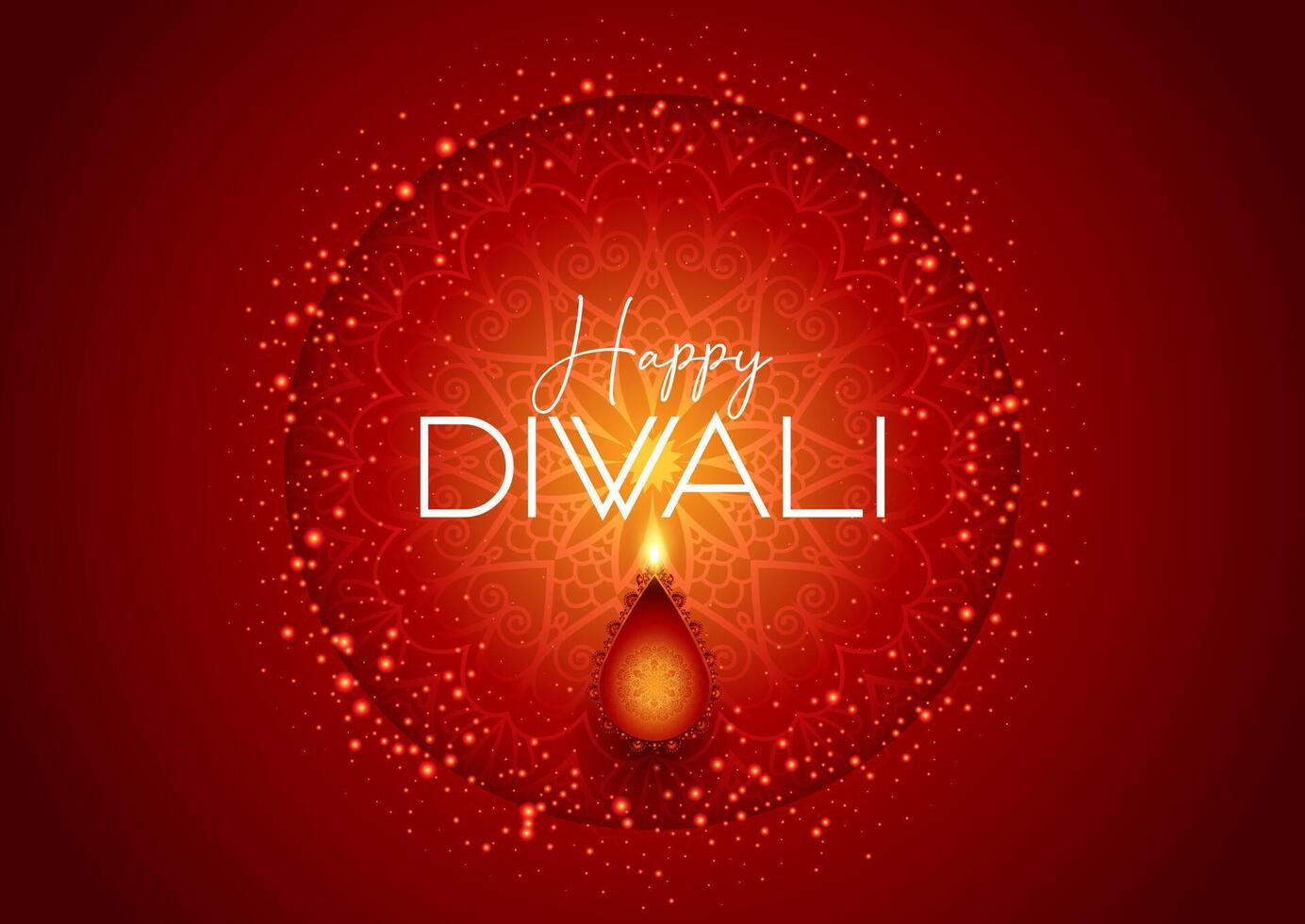 Diwali background with a sparkling mandala design vector