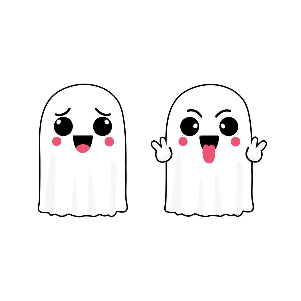 Cute Happy Ghost Characters for Halloween vector