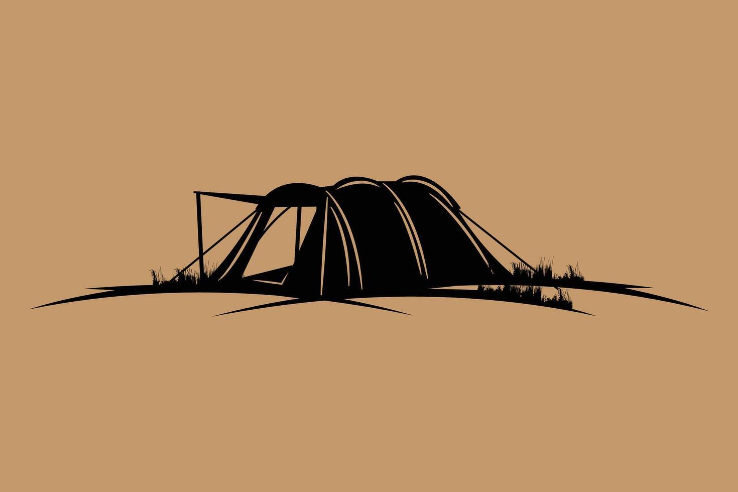Tent Shape Silhouette vector
