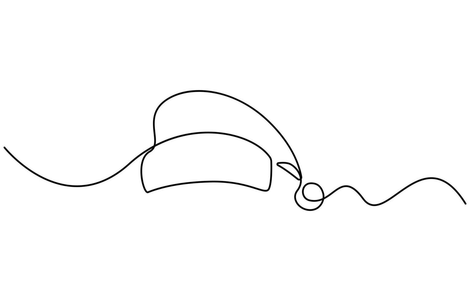 Continuous line drawing of cap of Santa vector