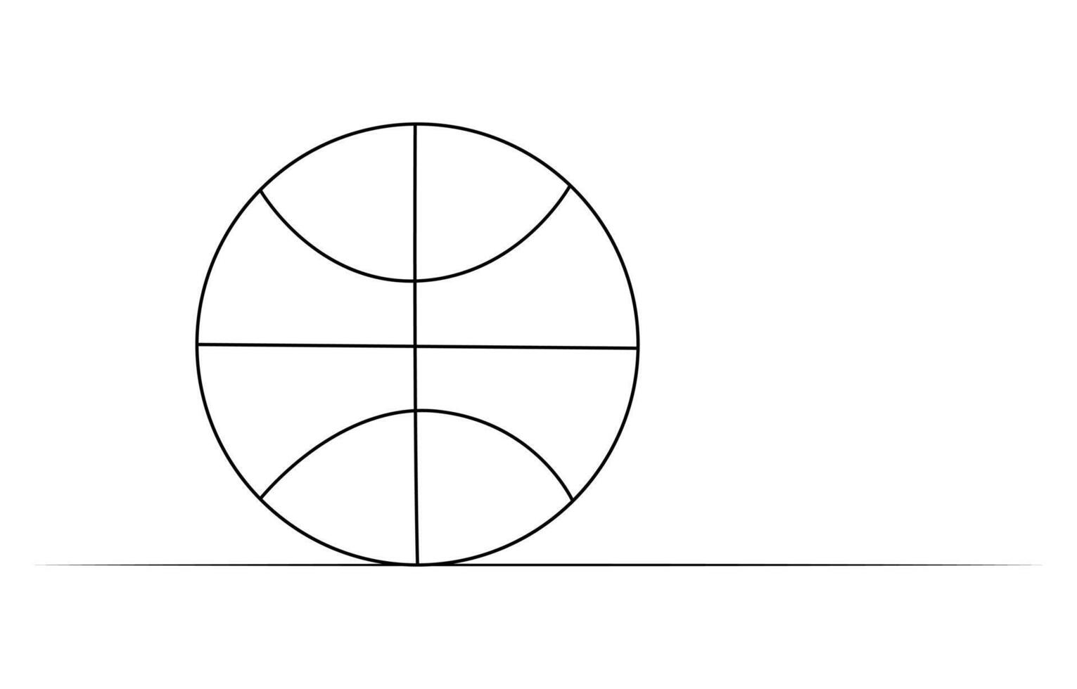 Continuous Line Drawing of Basketball Icon,1 vector
