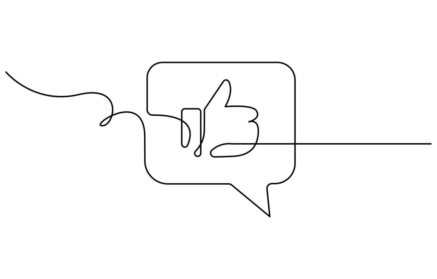 One line drawing of hand showing great sign vector