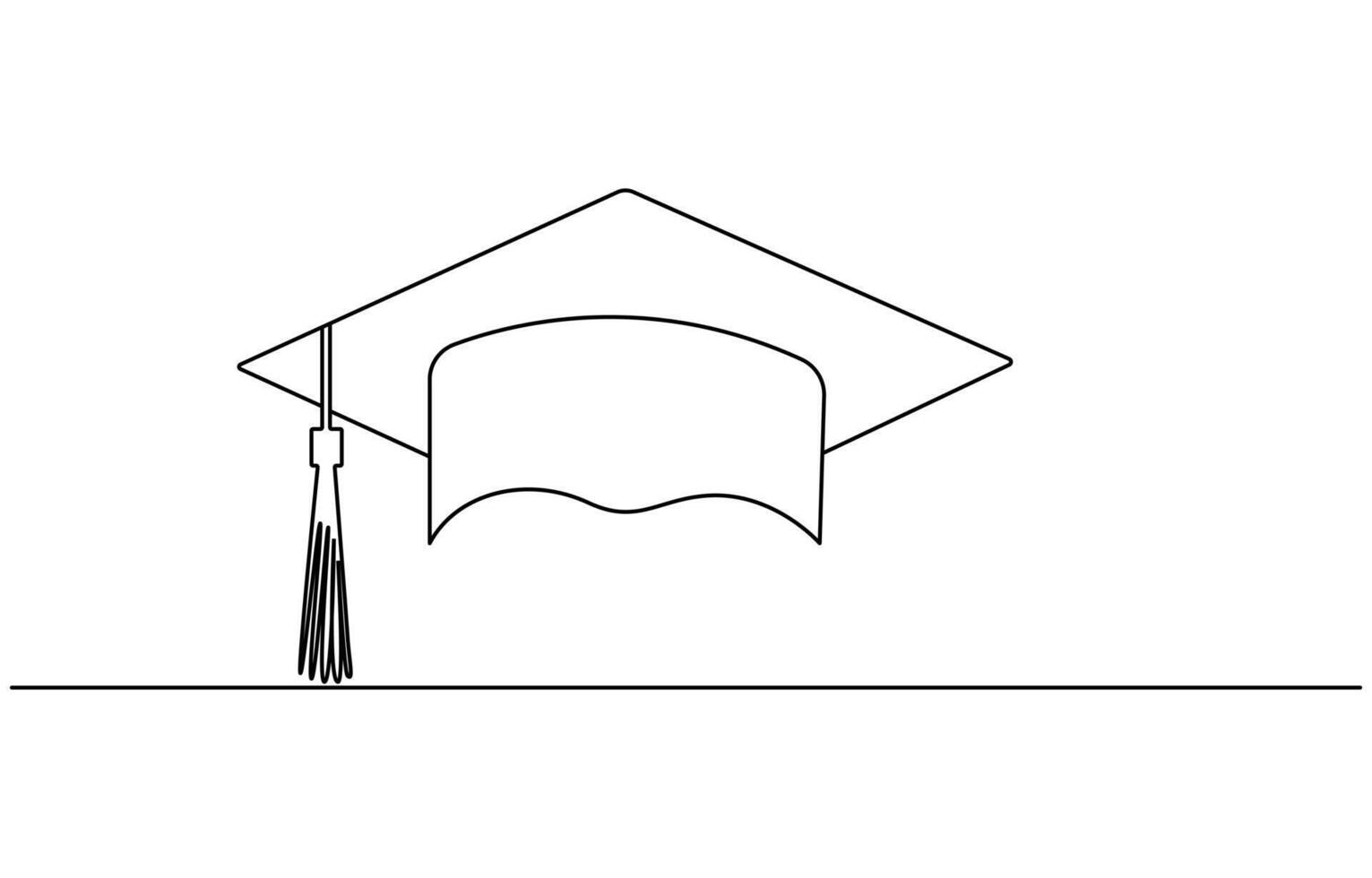 Graduation cap one line art modern illustration,1 vector