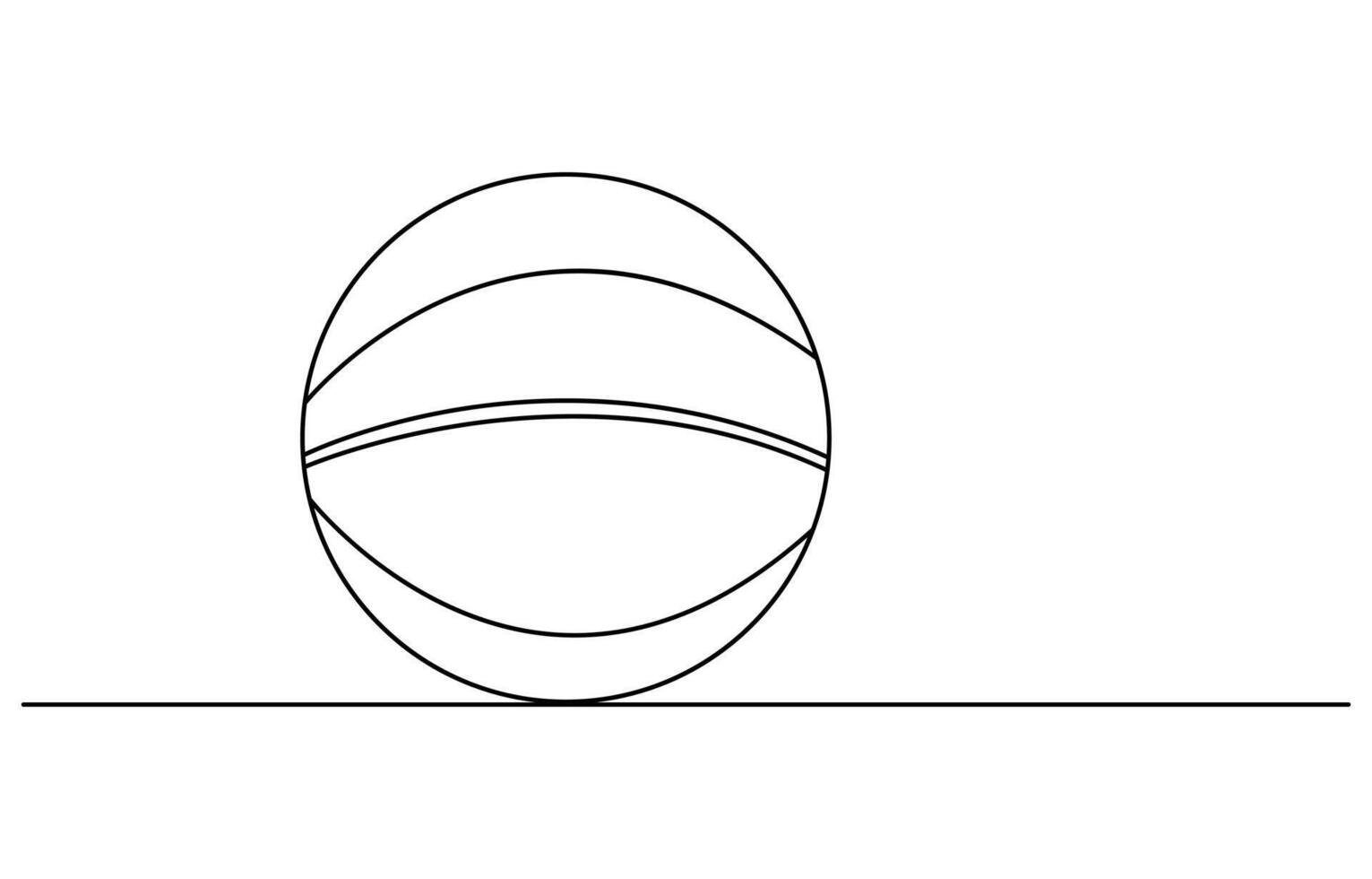Continuous one line drawing Basketball icon vector