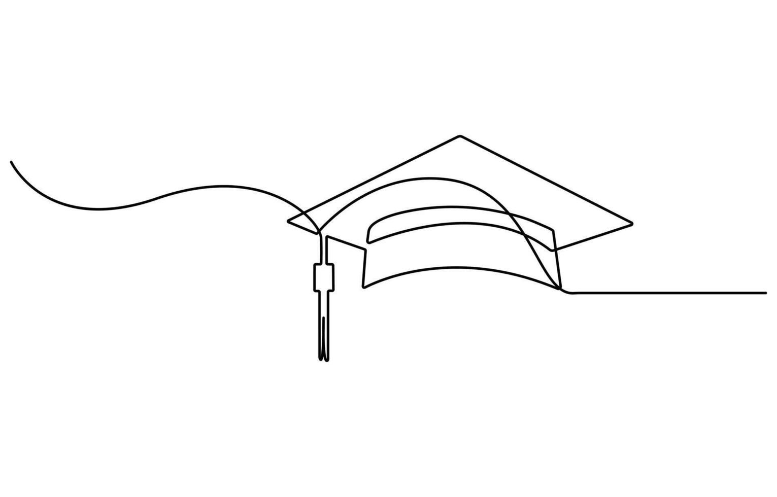 Graduation Single Line Icon vector