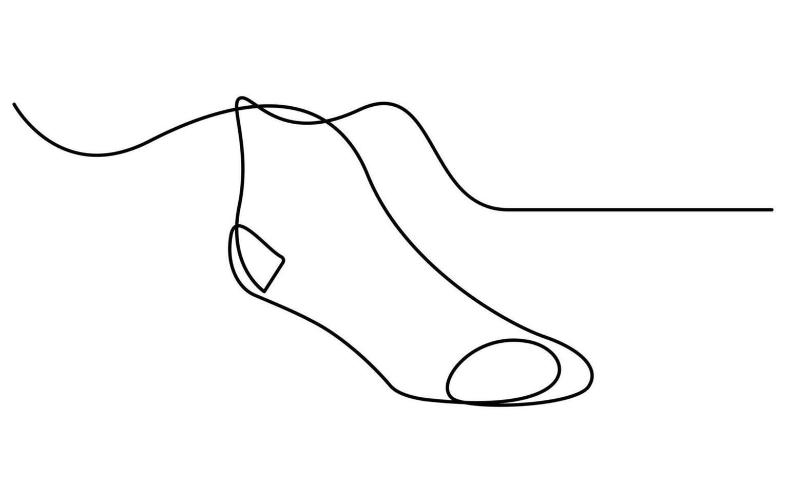 Christmas sock one line drawing on white background vector