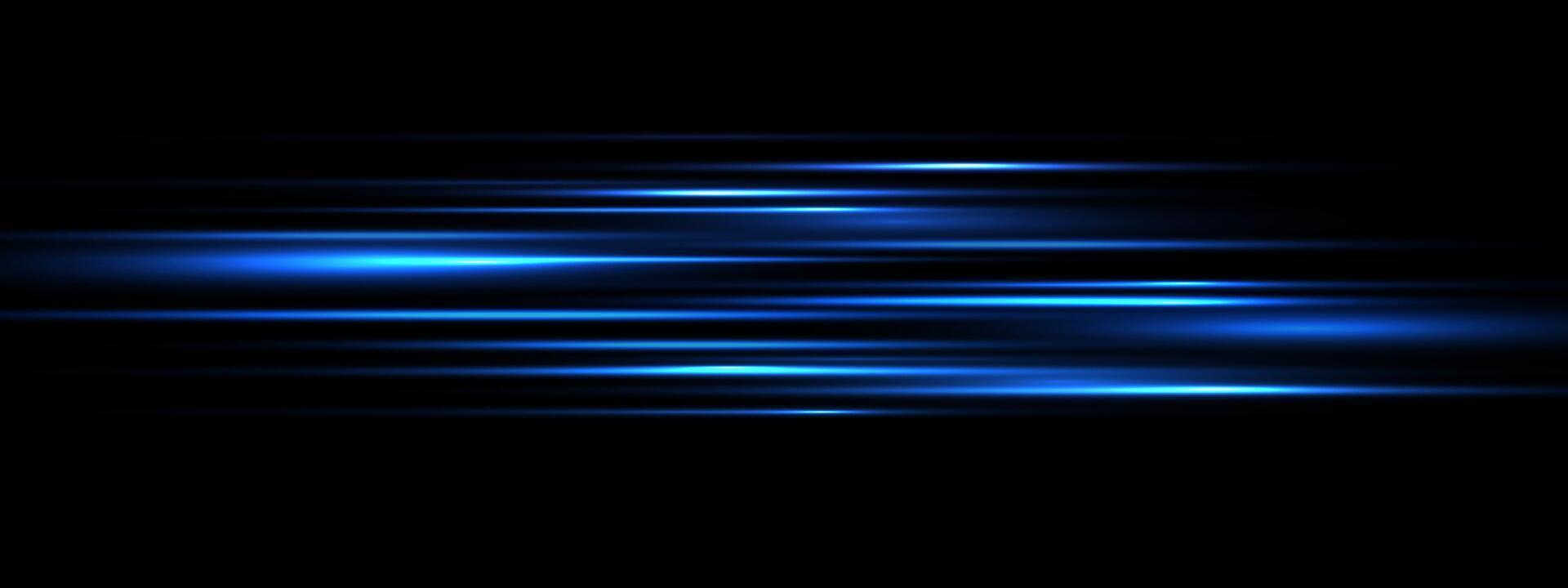 Abstract blue light speed on black design modern technology futuristic background vector