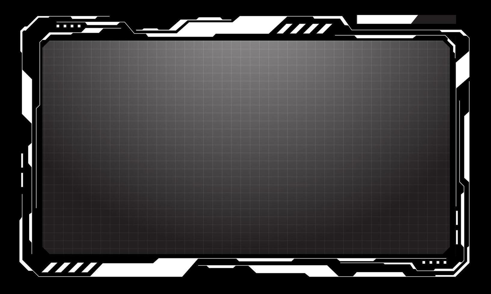 Hud frames white grey user interface elements design modern technology futuristic control panel screen digital hologram window gaming menu touching cyber monitor set on black background vector