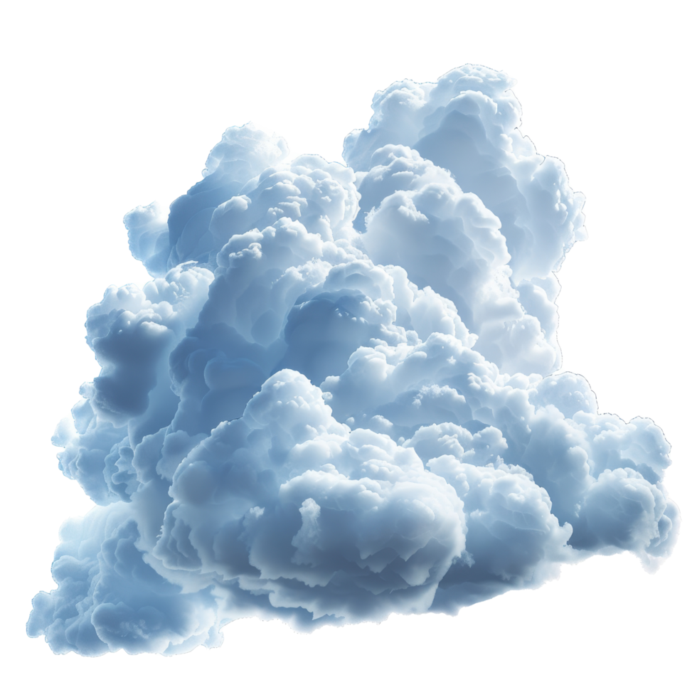 Fluffy white clouds billowing brightly against a clear blue sky during a sunny afternoon, creating a serene and peaceful atmosphere png