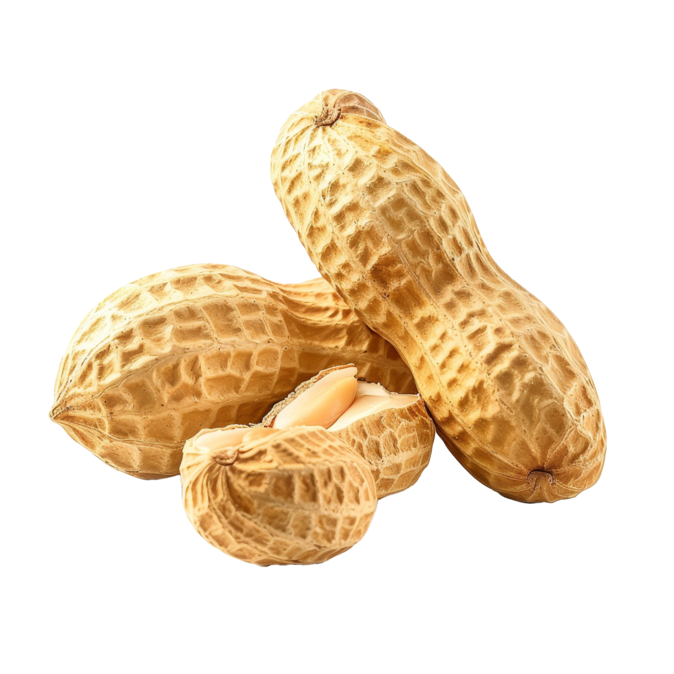 Peanuts in their shells arranged artistically on a transparent background, showcasing their natural texture and earthy tones png