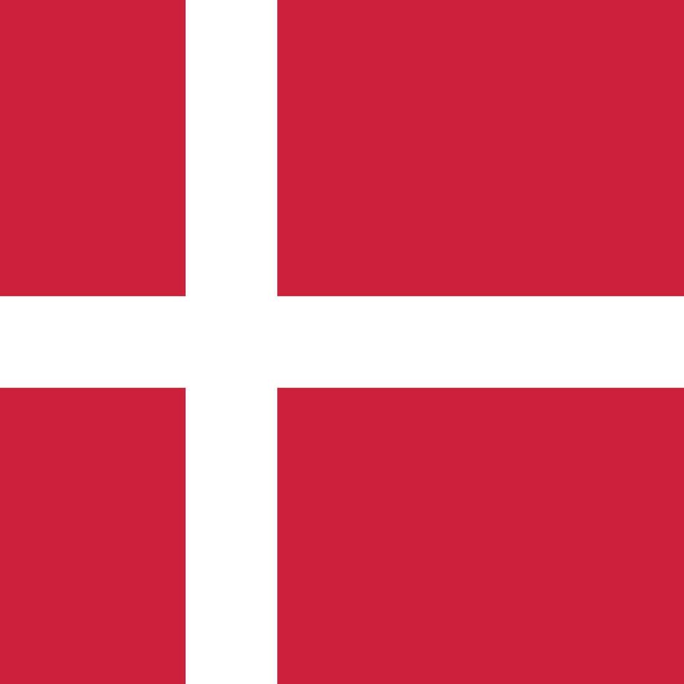 Flag of Denmark. Isolated vector
