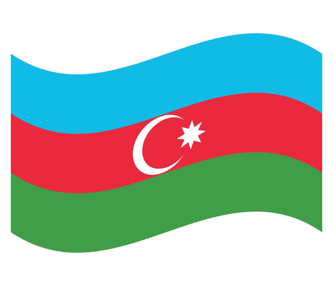 Waving flag of Azerbaijan. vector